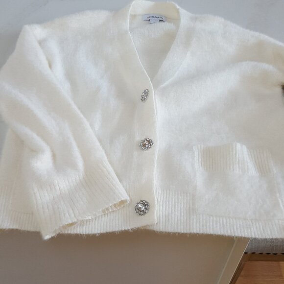 NEW! Rhinestone Buttons CARDIGAN SWEATER SZ M - Picture 8 of 9